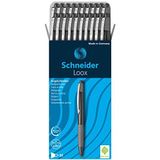 Schneider Loox balpen (schrijfkleur: zwart, lijndikte M, drukmechanisme, echte documentenstift) 20 stuks verpakking zwart