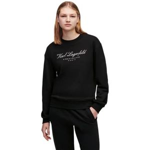 KARL LAGERFELD Dames Sweatshirt Met Hotel Karl-Logo, Zwart, M