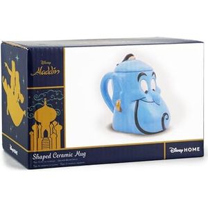 Disney Aladdin Gevormde Mok met Deksel - Genie - Kantoor Mok - Latte Mok Geschenken - 3D Mok, Blauw