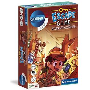 Clementoni 59230 Escape Game – de piramide van de farao, gezelschapsspel om te puzzelen en te raadselen, incl. instructiekaarten en rekwisieten, ideaal als cadeau, familiespel vanaf 8 jaar