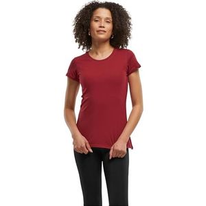 Build Your Brand Basic T-shirt voor dames, korte mouwen, ronde hals, van katoen, verkrijgbaar in vele kleuren, maten XS-5XL, rood (cherry), M