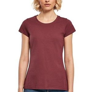 Build Your Brand Basic T-shirt voor dames, korte mouwen, ronde hals, van katoen, verkrijgbaar in vele kleuren, maten XS-5XL, rood (cherry), XXL