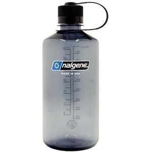 Nalgene Sustain Tritan BPA-vrije waterfles gemaakt van materiaal afgeleid van 50% plastic afval, 32 oz, smalle mond, grijs