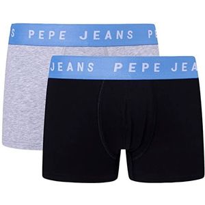 Pepe Jeans Heren Logo Tk Lr 2P Trunks, zwart, L (Pack van 2), Zwart, L
