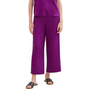 TOM TAILOR Dames linnen culotte broek, 35274 - Dark Orchid, 44W / 28L