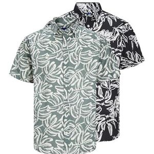 Jorlafayette AOP Shirt Ss 2Pk Mp, zwart, M