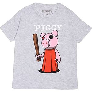 Piggy Baseballschläger Jungen-T-Shirt Heather Grey 170 | 4-15, Den Spieler Geschenk, Roblox, Junge Mode Top, Kinderkleidung, Kindergeburtstags-Geschenk-Idee