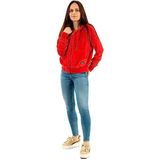 Superdry Womens Vintage Crop Ziphood Hooded Sweatshirt, Soda Pop Red, XL