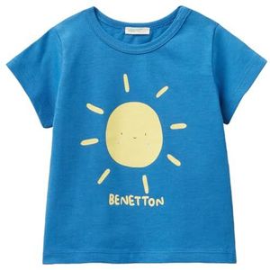 United Colors of Benetton Uniseks T-shirt voor kinderen, Blauw, 74 cm