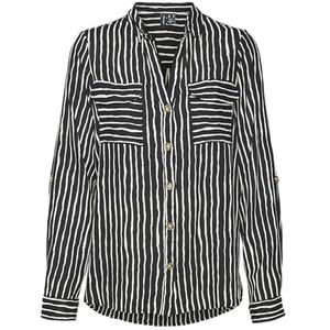 VERO MODA Dames Vmbumpy L/S Shirt New WVN Ga Noos blouse, zwart/strepen: mara, XS