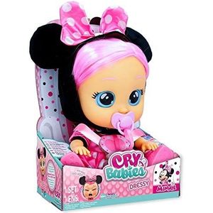 Magni CRY BABIES Dressy Minnie Interactieve pop die echte googly tranen huilt, met haar om te stylen, kle