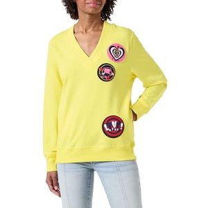 Love Moschino Dames Comfort Fit V-hals Long-Sleeved Sweatshirt, geel, 42