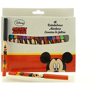 Mickey 50637 Box met 18 viltstiften, meerkleurig, eenheidsmaat