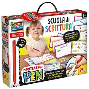 Lisciani - Montessori Pen Super School schrijven, spel om te schrijven met anatomische pen, meerkleurig, 97081