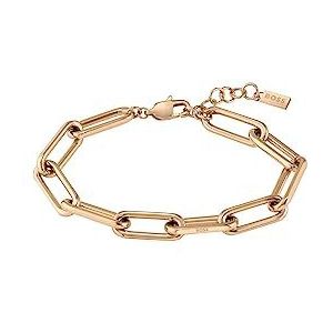 BOSS - Kettingschakels - Roségoudkleur - Verstelbare Lengte - Karabijnsluiting