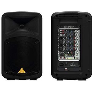 Behringer EPS500MP3 PA-systeem, ultracompact, 500 watt, 8-kanaals, draagbaar, met MP3-speler, reverb en draadloze optie