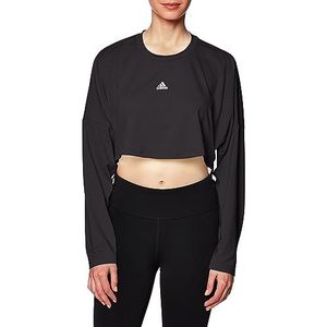 adidas HG5977 W HYGLM COVERUP Sweatshirt Dames zwart/wit Maat S