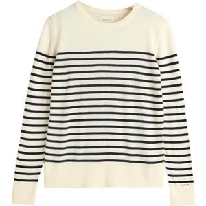 GANT FINE Knit Striped C-Neck, crème, XL