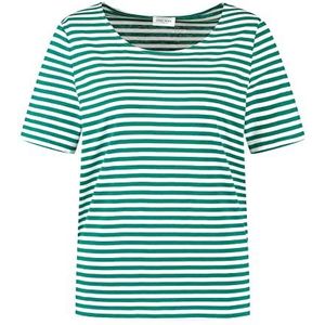 Gerry Weber Dames T-shirt met halve mouw gestreept, Zeeweed/ecru, 34