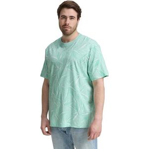 TOM TAILOR Plussize T-shirt voor heren, 37151 - Mint Tonal Leaf Design, 4XL