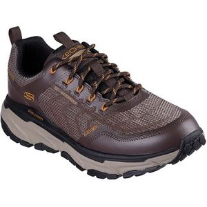 Skechers Heren D'LUX Journey wandelschoen, bruin synthetisch/textiel/trim, 6.5 UK, Bruin Synthetisch Textiel Trim, 40 EU