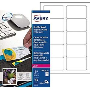 Visitekaartjes Avery 85x54mm - 220gr wit mat inkjet doos 25 v