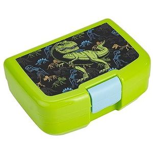 P:os 35298 - Cool Kids lunchbox voor kinderen met dino motief, plastic lunchbox met één compartiment en clipsluiting, lunchbox voor kleuterschool, school en vrije tijd