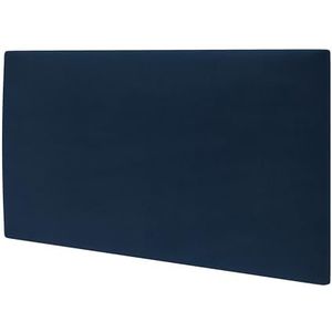 MOLLIS Gestoffeerde plaat, rechthoekig en decoratief wandpaneel, geschikt als hoofdeinde of bescherming tegen botsingen, vermindert geluid en verbetert akoestiek, van schuim, 60 x 30 cm, marineblauw