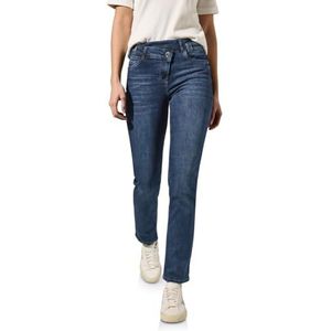 CECIL Straight Leg Jeans, Mid Blue Used Wash, 30W / 30L