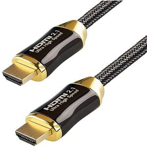 Qnected HDMI 2.1 Kabel 1,5 Meter - Ultra High Speed - 4K 120Hz/144Hz, 8K 60Hz, HDR10+/Dolby Vision, eARC, 48Gbps - Compatibel met PlayStation 5, Xbox Series X & S, TV, PC, Projector