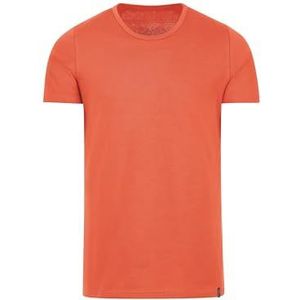 T-shirt van katoen/elastaan, perzik, M