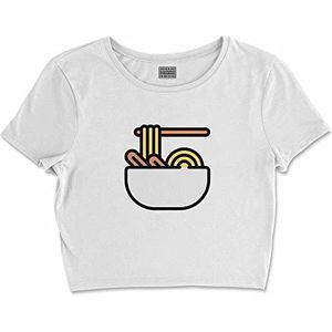 Bona Basics, Digitale print, basic T-shirt voor dames, 100% katoen, wit, casual, bovenstuk voor dames, maat: M, Wit