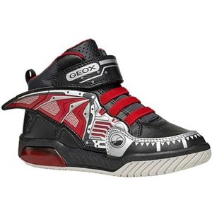 Geox J Inek Boy B, kinderschoenen, Zwart Rood, 35 EU