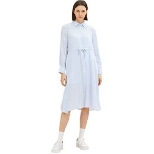 TOM TAILOR Dames Jurk 1035232, 31403 - Blue White Thin Stripe, 36