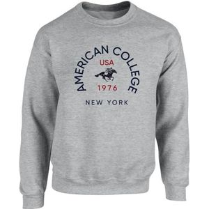 American College ronde hals sweatshirt grijs kinderen maat 16 jaar model AC4 100% katoen, Grijs, 16 ans