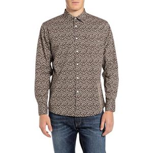 Replay Herenoverhemd regular fit, 020 bruin/natuurlijk wit, L