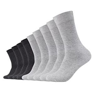 Camano unisex 9-delig pakket effen katoenen sokken met versterkte hiel en kant voor dames en heren