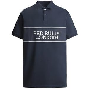 Red Bull Racing X Pepe Jeans Heren RBR Panel Print Logo Polo Polo, Blauw (Dulwich Blauw), XS, Blauw (Dulwich Blue), XS