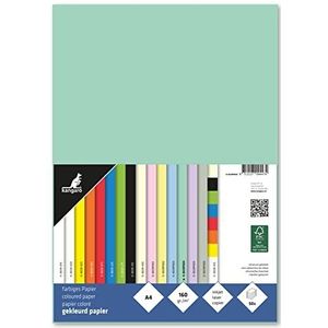 Kangaro Gekleurd papier pastelgroen, DIN A4-160 g/m², FSC mix, 50 stuks, briefpapier, knutselpapier, doe-het-zelf