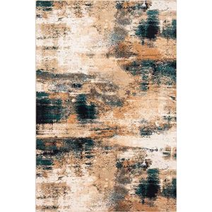 Agnella Diverse Fizz tapijt - tapijt 100% Nieuw-Zeelandse wol - geweven met Wilton-technologie - tapijt woonkamer modern vintage retro - 160 x 240 x 1,20 cm - donkerbeige