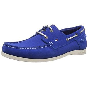 Tommy Hilfiger Chino 12B Bootschoenen voor heren, Blauw Monaco Blauw, 44 EU