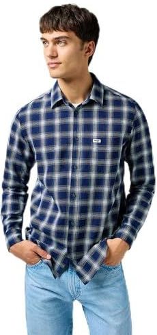 Wrangler Herenshirt, Indigo plaid, 3XL