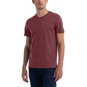 Replay Heren-T-shirt met korte mouwen en ronde hals, Amaranth Red 164, S