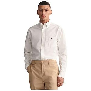 GANT Heren REG Oxford shirt klassiek overhemd, wit, standaard, wit, S