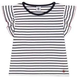 Petit Bateau T-shirt voor meisjes, Wit/Blauw, 10 Jaar