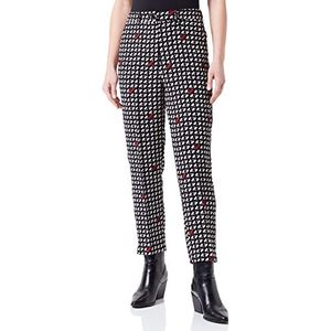 Sisley - Damesbroek - Houndstooth - Zwart Wit - 100% Polyester