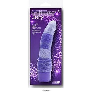 NMC Glitter Jelly Vibrator, 15 cm, Paars