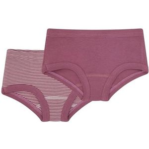loud + proud Dubbelpak voor meisjes, fijne rib van biologisch katoen en GOTS-gecertificeerde panty, grape, 86-92