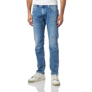 Replay Heren Jeans Anbass Slim-Fit met Super Stretch, Wit 010, 28W x 32L