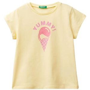 United Colors of Benetton T-shirt voor meisjes en meisjes, Geel, 104 cm